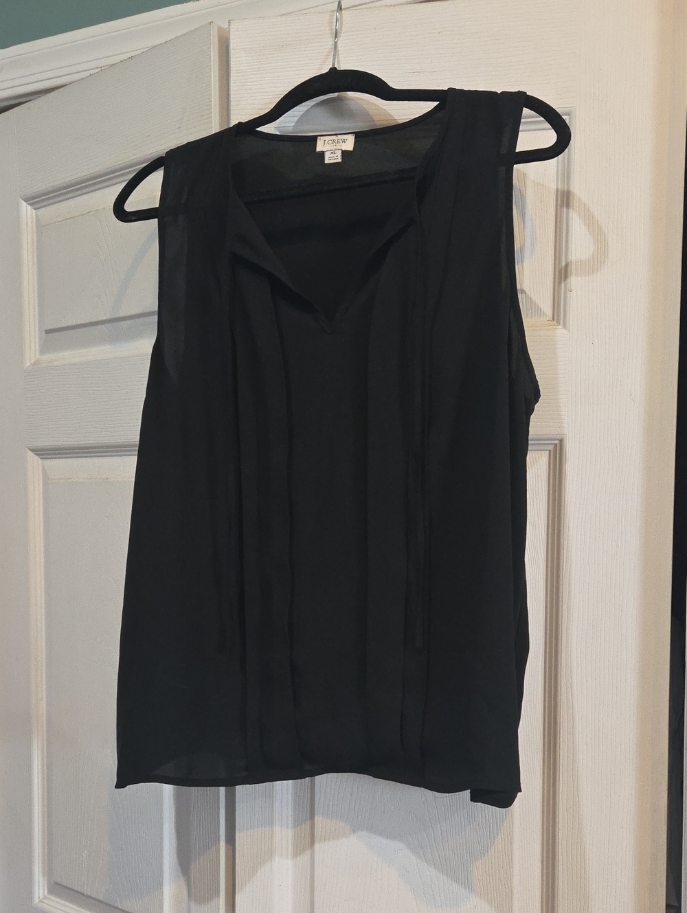 J. Crew Black Sleeveless Tie-Neck Camisole